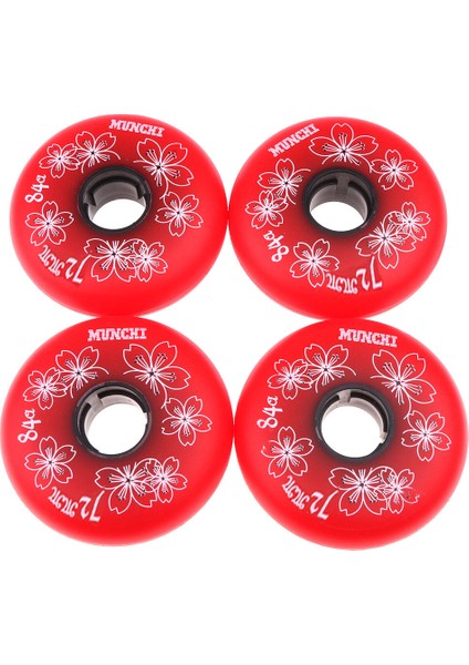 4 Parça İnline Rulo Hokeyi Spor Paten Değiştirme Tekerlek 84A 72 mm (Yurt Dışından)