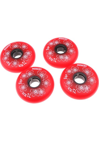 4 Parça İnline Rulo Hokeyi Spor Paten Değiştirme Tekerlek 84A 72 mm (Yurt Dışından)