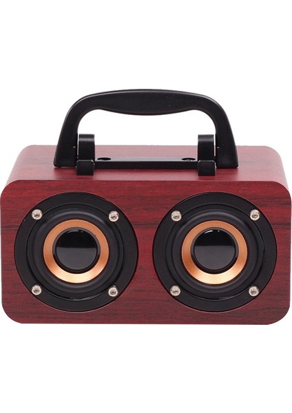 FT-4002 Ahşap Kablosuz Bluetooth Taşınabilir Retro Hoparlörler (Kırmızı Ahşap Tahıl) (Yurt Dışından)