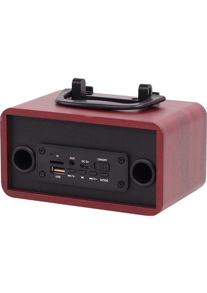 FT-4002 Ahşap Kablosuz Bluetooth Taşınabilir Retro Hoparlörler (Kırmızı Ahşap Tahıl) (Yurt Dışından)