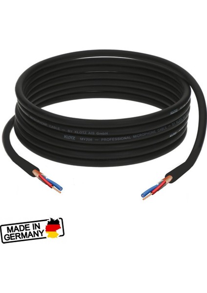Klotz MY206 Alman Yapımı Balanslı Tam Bakır Stereo Siyah - 40 Metre