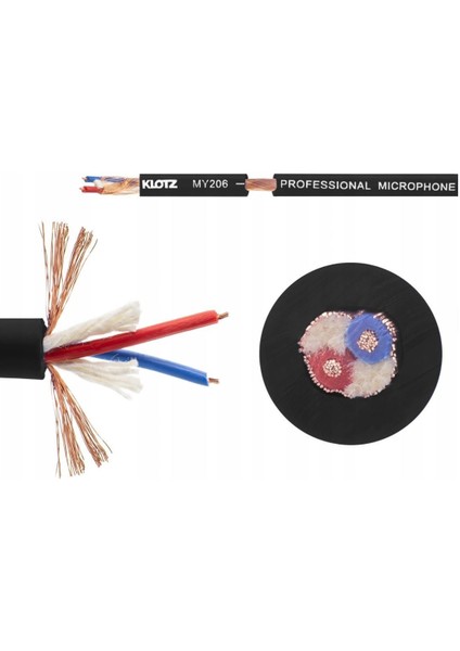 Klotz MY206 Alman Yapımı Balanslı Tam Bakır Stereo Siyah - 40 Metre