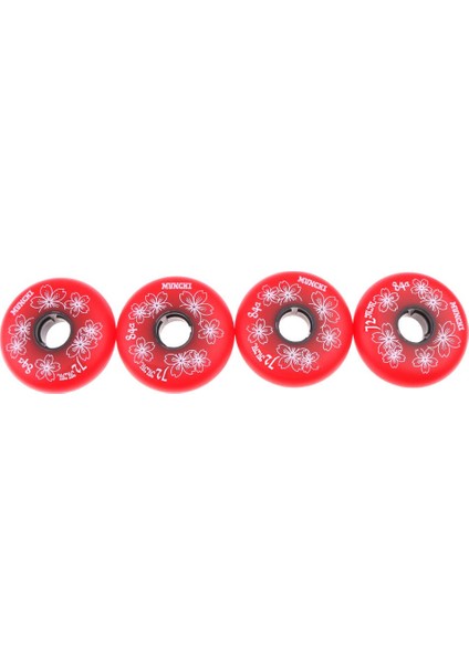 4 Parça Inline Rulo Hokeyi Spor Paten Değiştirme Tekerlek 84A 72MM Kırmızı (Yurt Dışından)