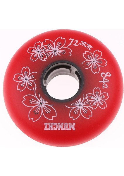 4 Parça Inline Rulo Hokeyi Spor Paten Değiştirme Tekerlek 84A 72MM Kırmızı (Yurt Dışından)