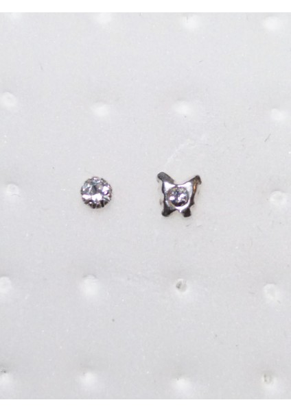 925 Ayar Gümüş zirkon taşlı 2 adet Hızma