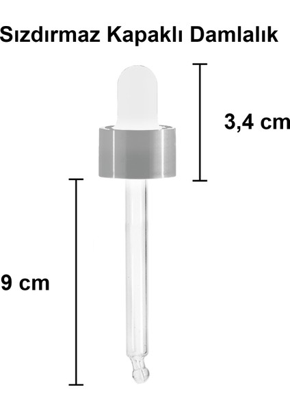 100 cc Amber Damlalık Metal Gümüş Sızdırmaz Kapaklı 100 ml Dropper Cam Serum Şişesi 6 Adet modelleri