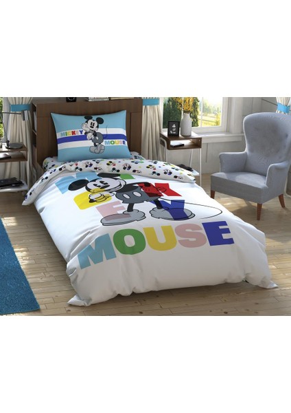 Lisanslı Disney Mickey Colour Face Tek Kişilik Nevresim Takımı