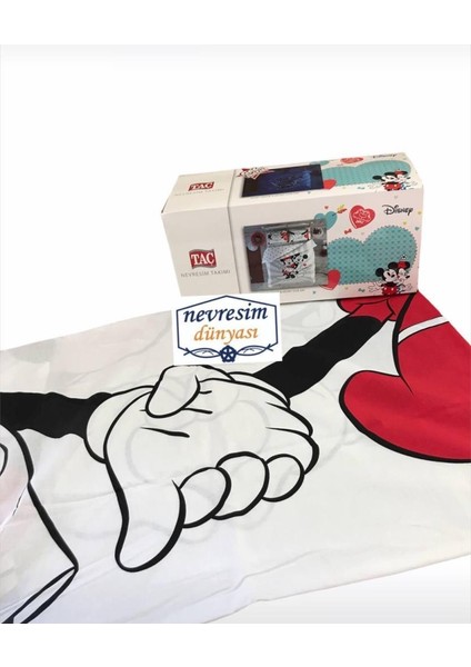 Lisanslı Disney Sevgililer Günü Minnie Mickey Love Day Glow Çift Kişilik Nevresim Takımı fırsatları