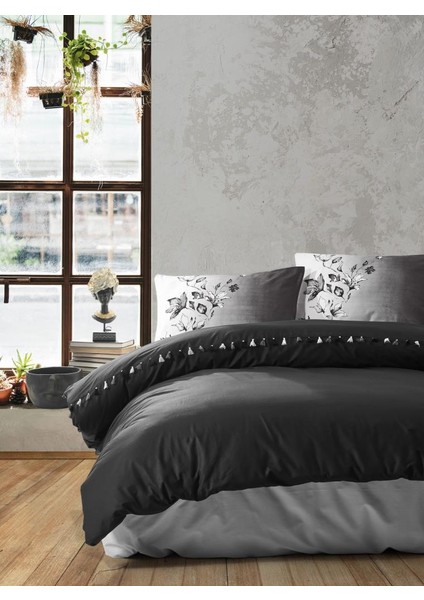 Candy Çift Kişilik Nevresim Takımı Deren Siyah