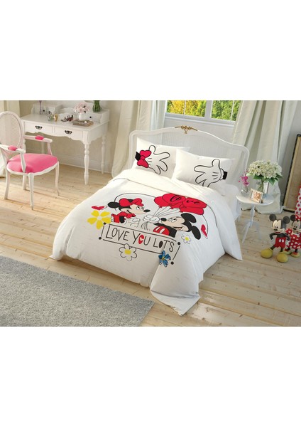 Lisanslı Minnie Mickey Çek Canlandır Çift Kişilik Nevresim Takımı