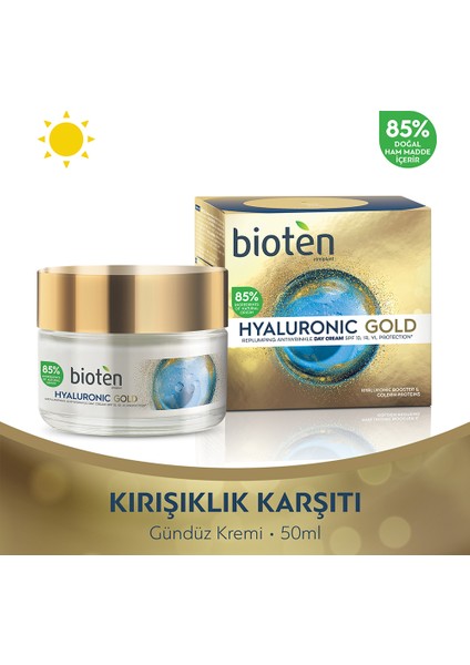 Hyaluronic Gold Gündüz Kremi SPF10 50 ml