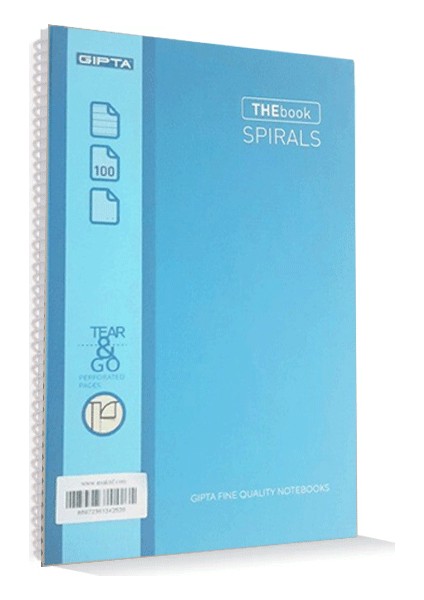 The Book Spirals Açık Mavi Sert Kapak 100 Yaprak A4 Kareli Defter