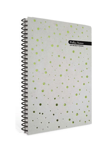 Polka Notes Yeşil Benekli Spiralli Sert Kapak 120 Yaprak 17X24 Çizgili Defter