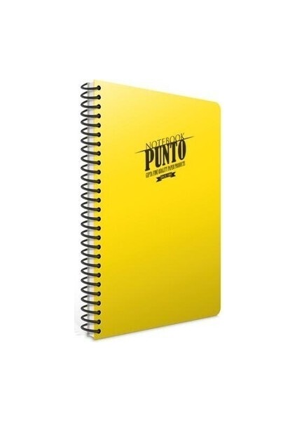 Punto Sarı Spiralli Plastik Kapak 60 Yaprak A4 Çizgili Defter