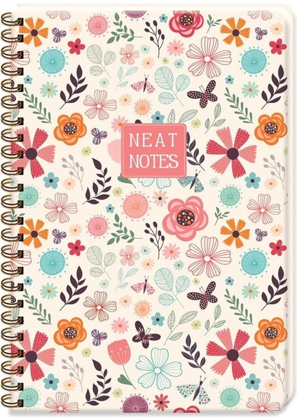 Keskin Color Neat Notes Spring Time Mia 17X24 100 Yaprak Kareli Spiralli Karton Kapak Defter