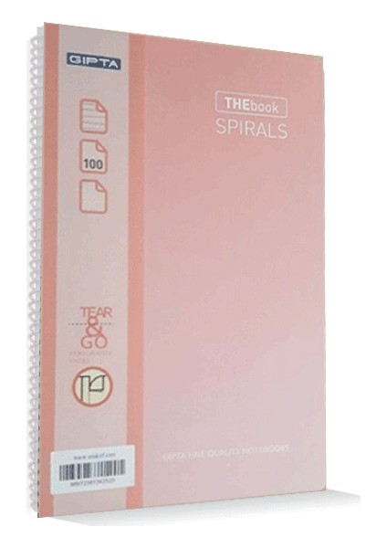 The Book Spirals Pembe Sert Kapak 100 Yaprak A4 Kareli Defter