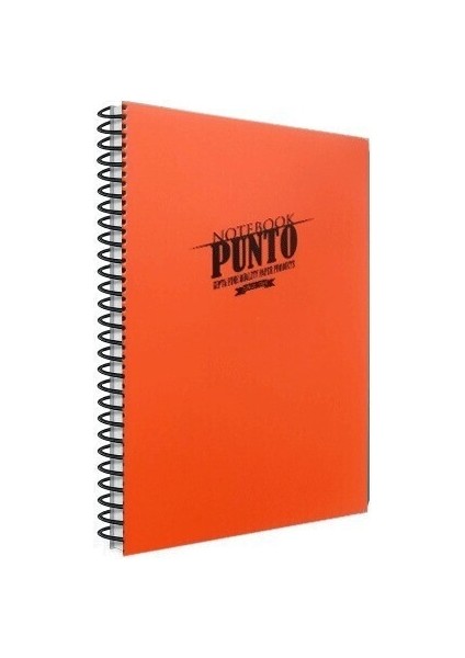 Punto Turuncu Spiralli Plastik Kapak 60 Yaprak A4 Çizgili Defter