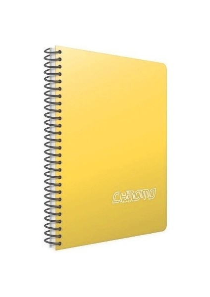 Chromo Spiralli Sarı Plastik Kapak 100 Yaprak A4 Çizgili Defter