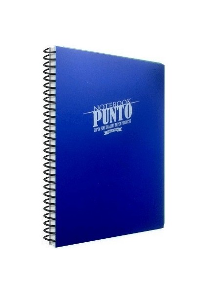 Punto Spiralli Lacivert Plastik Kapak 100 Yaprak A4 Çizgili Defter