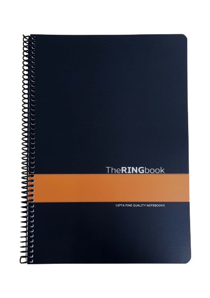 The Ring Book Turuncu Şeritli Spiralli Pp Kapak 80 Yaprak A4 Kareli Defter