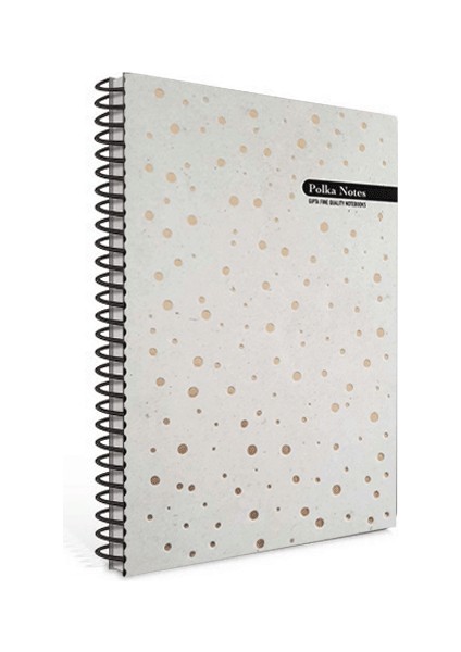 Polka Notes Gold Benekli Spiralli Sert Kapak 120 Yaprak 17X24 Çizgili Defter