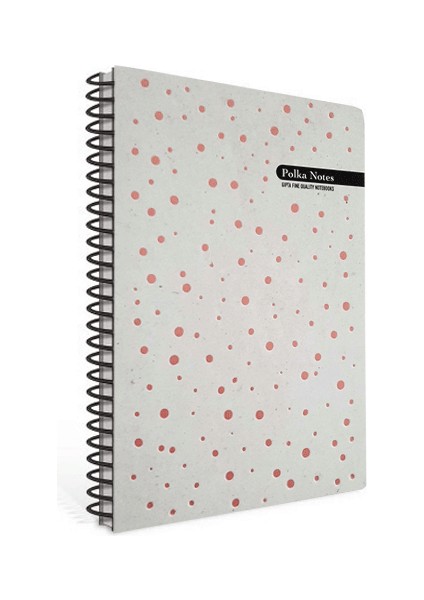 Polka Notes Pembe Benekli Spiralli Sert Kapak 120 Yaprak 17X24 Çizgili Defter