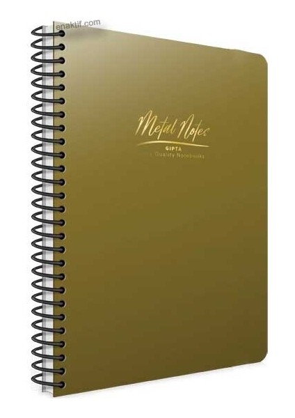 Metal Notes Gold Spiralli Plastik Kapak 80 Yaprak A4 Kareli Defter