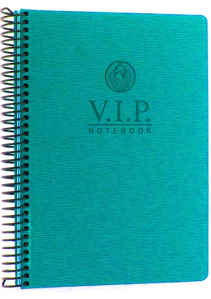 Vip Turkuaz Spiralli Sert Kapak 140 Yaprak 17X24 Çizgili Defter