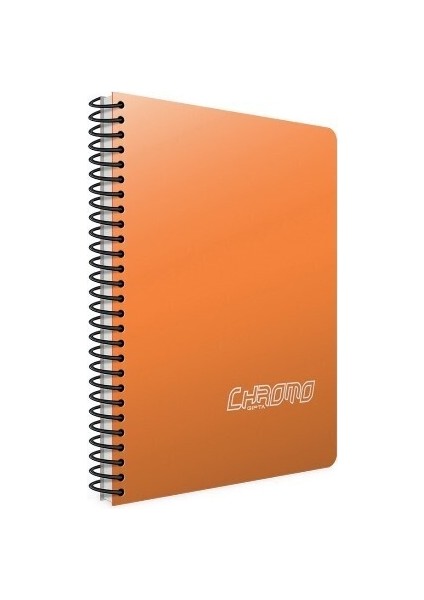 Chromo Spiralli Turuncu Plastik Kapak 80 Yaprak A4 Çizgili Defter
