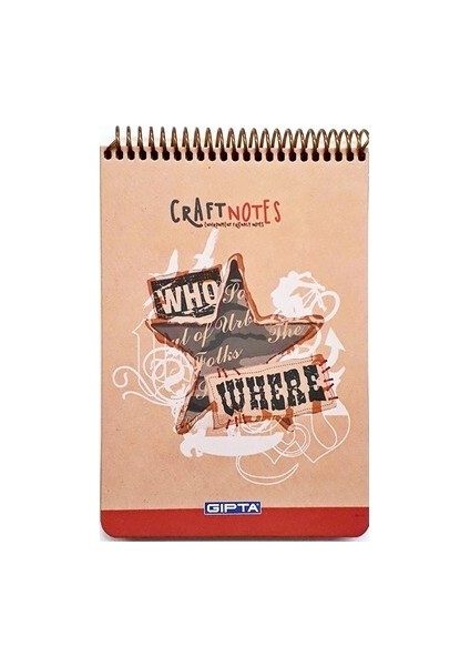 Craft Notes Spiralli Who Where Sert Kapak 100 Yaprak A5 Çizgili Bloknot