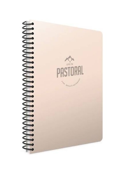 Pastoral Spiralli Bej Plastik Kapak 96 Yaprak A4 Kareli Defter