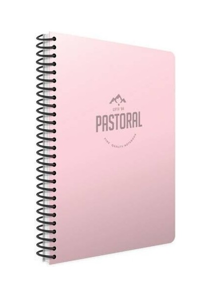 Pastoral Spiralli Pembe Plastik Kapak 72 Yaprak A4 Çizgili Defter