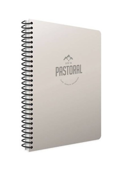Pastoral Spiralli Gri Plastik Kapak 72 Yaprak A4 Çizgili Defter