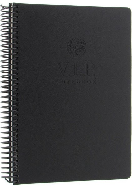 Vip Siyah Spiralli Sert Kapak 140 Yaprak 17X24 Çizgili Defter