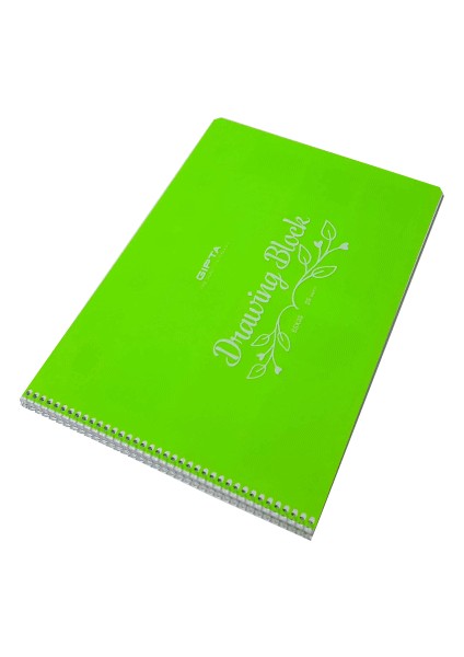 Spiralli Yeşil Plastik Kapak 25 Yaprak 25X35 Resim Defteri
