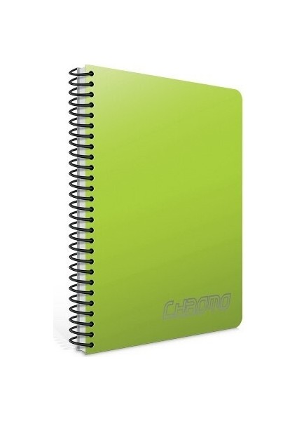 Chromo Spiralli Yeşil Plastik Kapak 80 Yaprak A4 Çizgisiz Defter