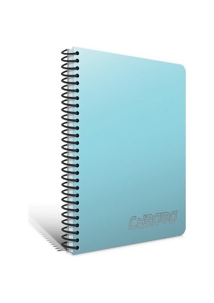 Chromo Spiralli Mavi Plastik Kapak 100 Yaprak A4 Çizgili Defter