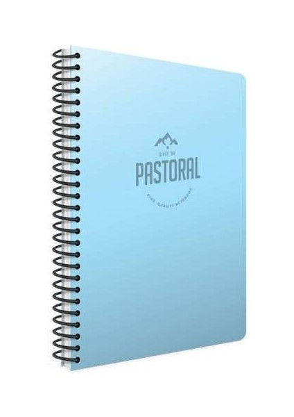 Pastoral Spiralli Mavi Plastik Kapak 72 Yaprak A4 Çizgisiz Defter