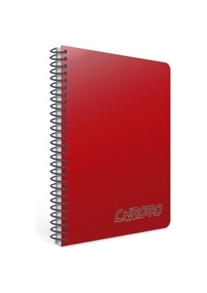 Chromo Kırmızı Plastik Kapak 100 Yaprak A4 Çizgisiz Defter