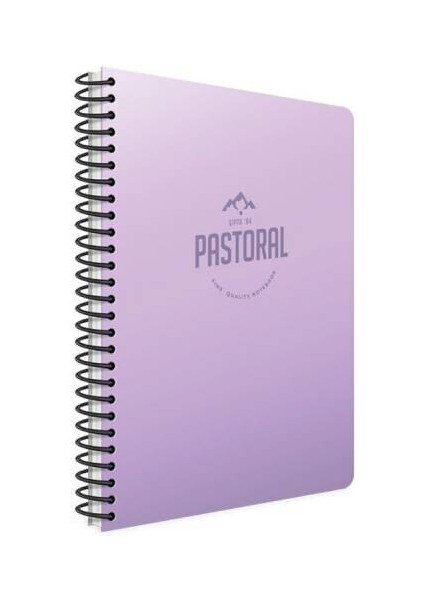 Pastoral Spiralli Mor Plastik Kapak 72 Yaprak A4 Çizgili Defter