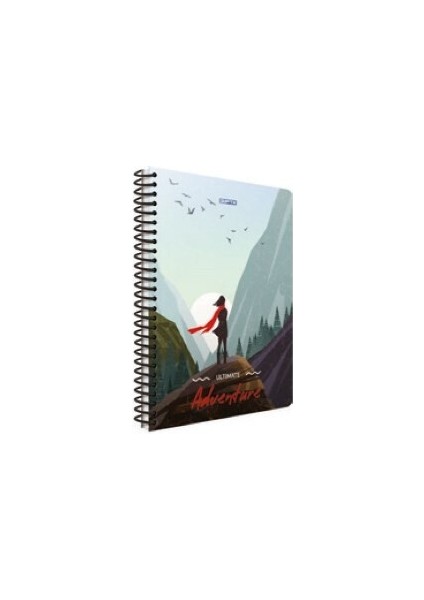 Adventure Spiralli Kuşlar Karton Kapak 80 Yaprak A4 Çizgili Defter