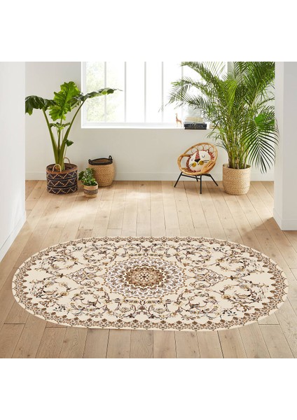 Dijital Baskı Yıkanabilir Kaymaz Taban Oval Halı Rvg7079100200