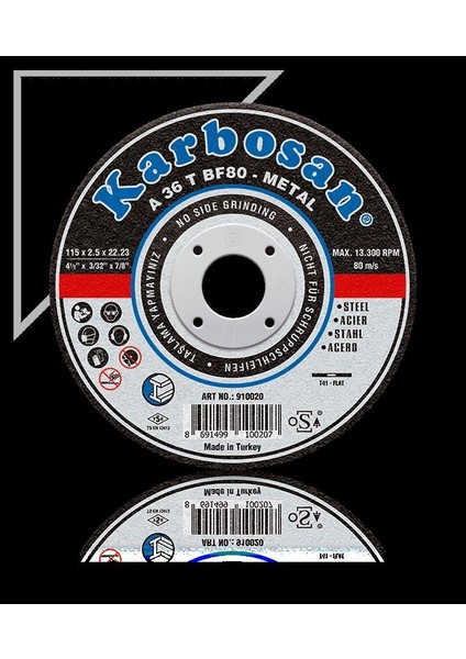 Metal Kesme Kesici 115X3.0X22 20 Adet