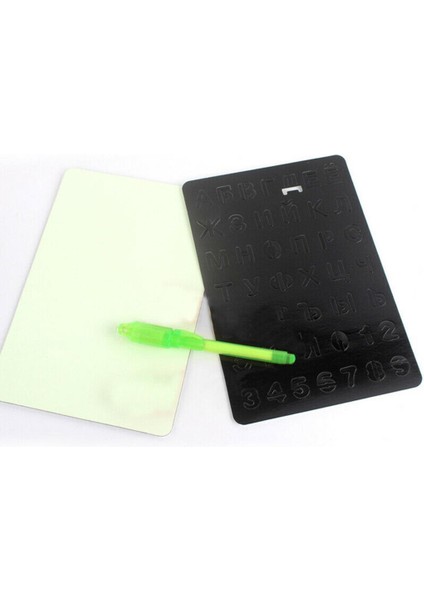 Glow Boyama Çizim Tablet ile Işık ile Çizim Karanlık Doodle Pad Rus A3 (Yurt Dışından)