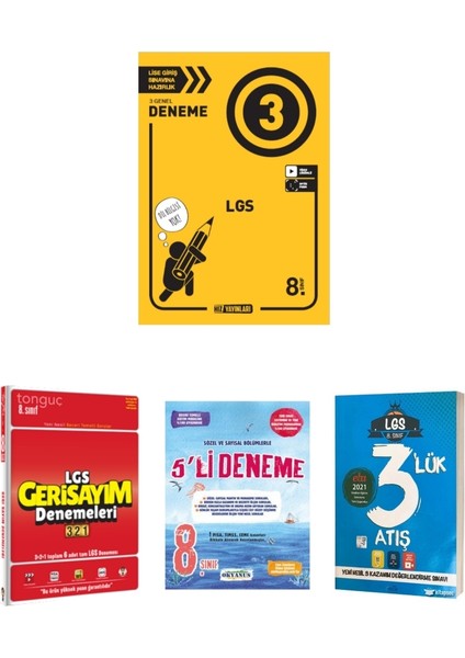 8. Sınıf LGS Denemeleri Hız Yayınları Tonguç Yayınları Deneme - Okyanus Yayınları ve Oskar Yayınları LGS Deneme