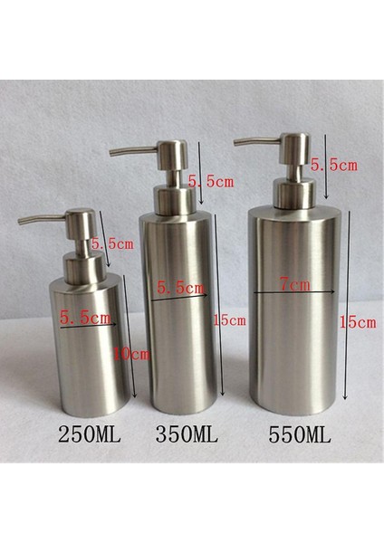 Paslanmaz Çelik Pompa Sabun Losyonu Dağıtıcı Banyo Sıvı Şişe 1 # 350ML (Yurt Dışından) fırsatları