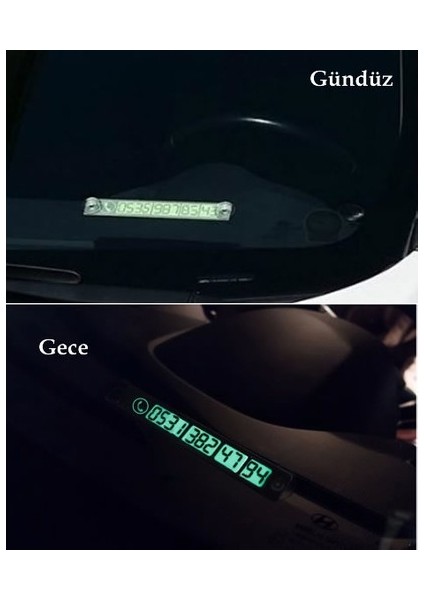 Araç Içi Fosforlu Numaratör Telefon Numarası Kartı ( 2 Adet )