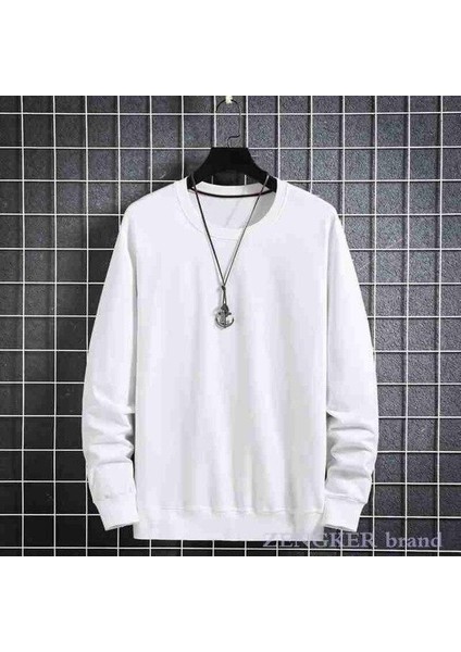 Impavido Oversize Sweatshirt Düz Beyaz