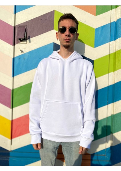 Oversize Kapüşonlu Kanguru Cepli 3 Iplik Şardonlu Sweatshirt fiyatları