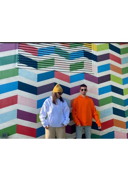 Oversize Kapüşonlu Kanguru Cepli 3 Iplik Şardonlu Sweatshirt modelleri